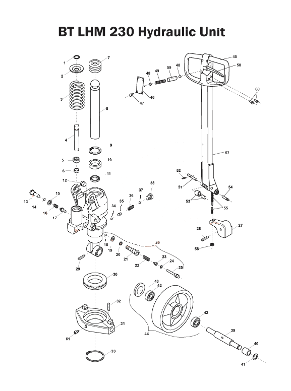 BT LHM 230 Hydraulic Unit Diagram Pallet Truck Parts Liftsplus BT LHM 230 Hydraulic Unit Diagram Pallet Truck Parts Liftsplus