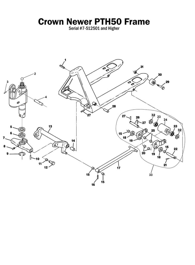 Crown Newer PTH50 Frame Unit Diagram