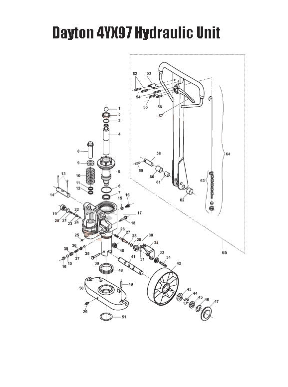 Dayton 4YX97 Hydraulic Unit Diagram Pallet Truck Parts Liftsplus Dayton 4YX97 Hydraulic Unit Diagram Pallet Truck Parts Liftsplus