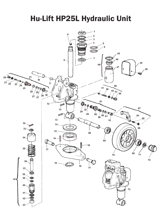 Hu-Lift HP25L Hydraulic Unit Parts Diagram