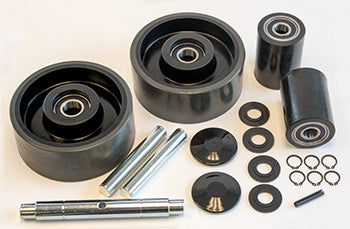 GWK-JETJ-CK, Complete Wheel Kit, Model J, (2) Load Roller Assemblies, (2) Steer Wheel Assemblies, W/ Bearings, Axles and Fasteners