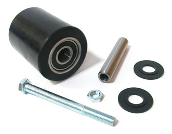 MU 325-P, Load Roller Assy - 3-1/4 Diameter Tread: Heavy-Duty Poly, Hub: Steel