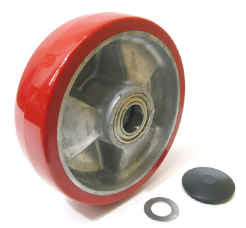 BT 12358-1-HD, Steer Wheel Assy - 7 Diameter Tread: Ultra-Poly, Hub: Aluminum