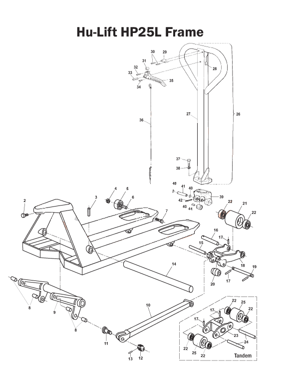 Hu-Lift HP25L Frame Parts Unit Diagram