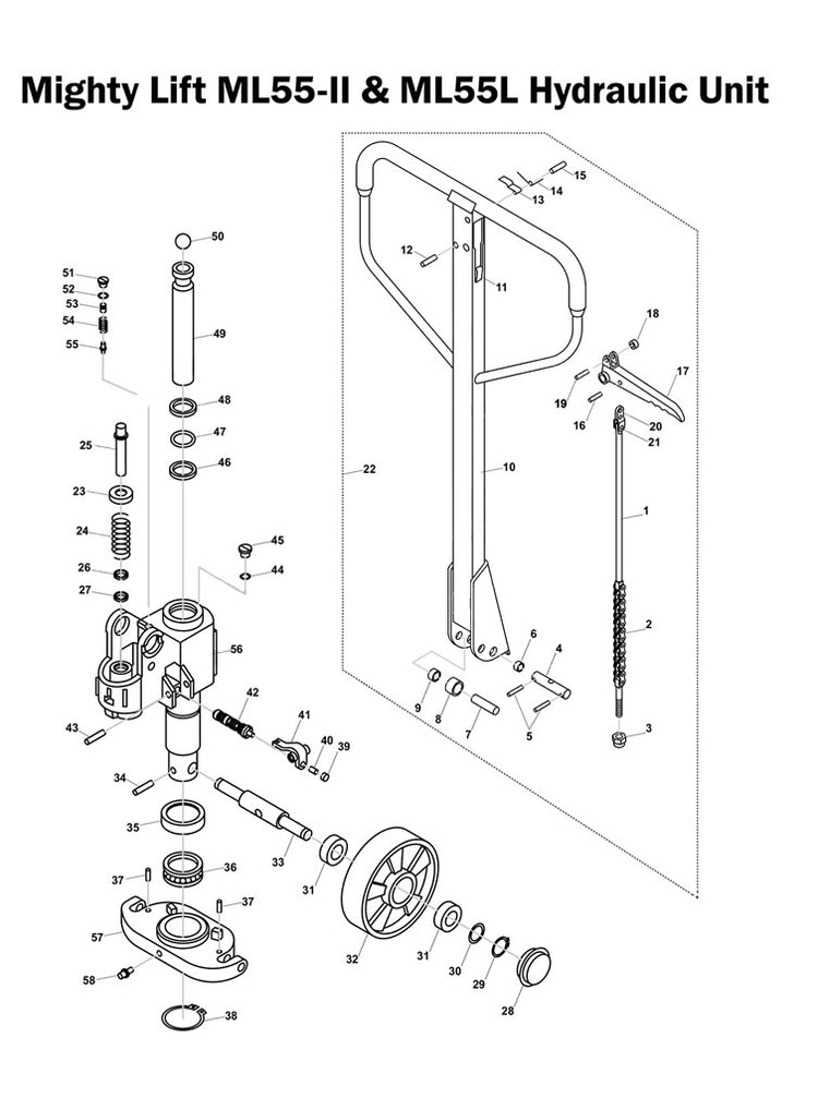 Mighty Lift  ML55-II & ML55L Hydraulic Unit