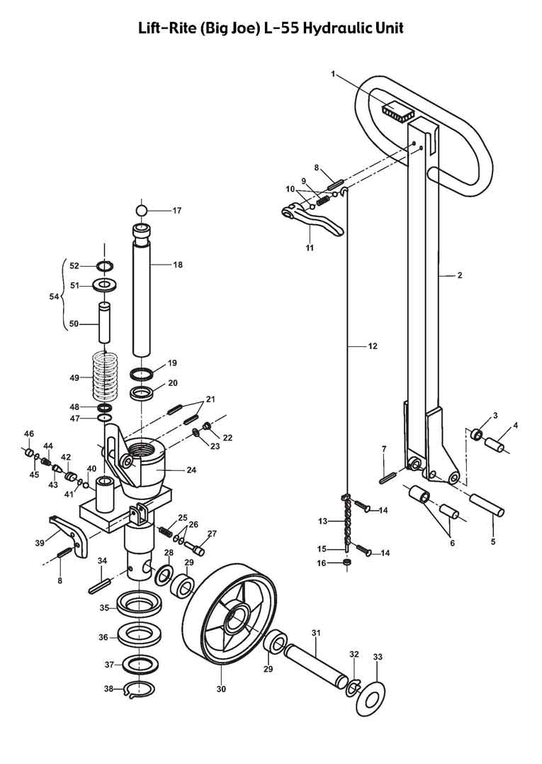 Lift-Rite L55 Hydraulic Unit Diagram - Pallet Truck Parts - Liftsplus ...