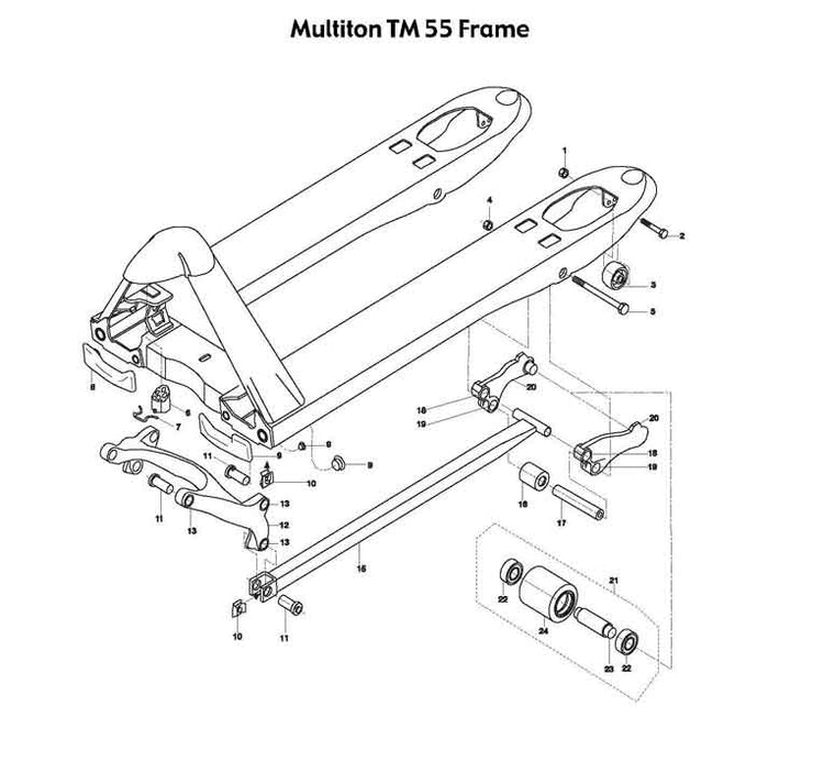 Multiton Tm Multiton TM55 Frame Unit Diagram - Pallet Truck Parts - Liftsplus.com