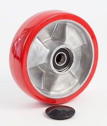 KI C128-HD, Steer Wheel Assy - 7 Diameter Tread: Ultra-Poly, Hub: Aluminum 