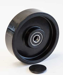 KI C128-ST, Steer Wheel Assy - 7 Diameter Tread: Poly, Hub: Nylon 