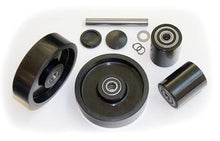 GWK-TM55-CK, Complete Wheel Kit, (2) Ultra-Poly Load Roller Assemblies (70D), (2) Poly Steer Wheel Assemblies, W/ Bearings, Axles and Fasteners