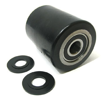 CR 82283-1, Load Roller Assy - 3-1/4 Diameter Tread: Heavy-Duty Poly, Hub: Steel 