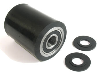 PU AA-3x4 PMWB, Load Roller Assy - 20mm Bearing ID Tread: Heavy-Duty Poly, Hub: Steel 