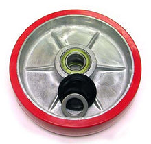 LF 20236-B-A-HD, Steer Wheel Assembly, Red Ultra Poly On Aluminum Hub W/ Bearings  