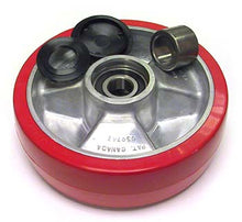 BI 12061733-A1-HD, Steer Wheel Assembly, Red Ultra Poly On Aluminum  Hub W/ (1) 20mm and (1) 25mm Bearing  