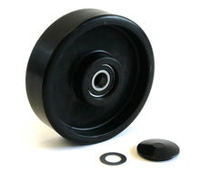 VJ 66216-ST, Steer Wheel Assy, Black Poly On Nylon Hub W/ Bearings 