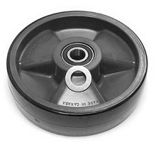 CR 41275-1-ST, Steer Wheel Assy, Black Poly On Nylon Hub W/ Bearings, 20mm Bearing ID 