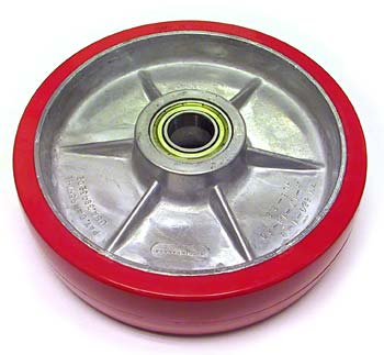 EA A185-A, Steer Wheel Assy - 8 Diameter Tread: Ultra-Poly, Hub: Aluminum 