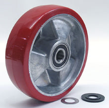 MO 120X105-A-HD, Steer Wheel Assy - 7 Diameter Tread: Ultra-Poly, Hub: Aluminum 