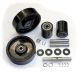 GWK-MLX55-CK, Complete Wheel Kit, (2) Ultra-Poly Load Roller Assemblies (70D), (2) Poly Steer Wheel Assemblies, W/ Bearings, Axles and Fasteners