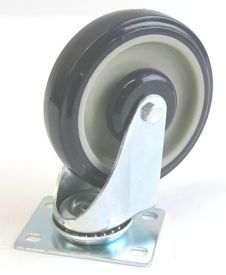 CA 09-PU-507-S, 5 Inch Diameter 11 Series Stocking Cart Caster, Swivel Assembly Poly (Flange Top)