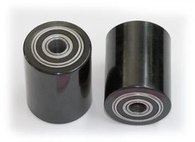 GWK-TM55-LW, Load Wheel Kit, (2) Black Ultra-Poly (70D), Load Roller Assemblies, W/ Bearings, Axles and Fasteners