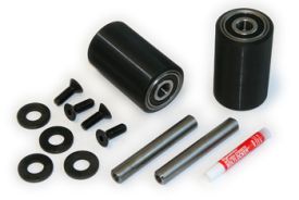 GWK-CFP-LW, Load Wheel Kit, (2) Black Ultra-Poly Load Roller Assemblies (70D), W/ Bearings, Axles, Washers & Screws